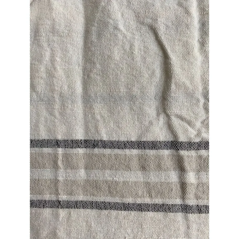 Hearth & Hand Railroad Linen Blend Striped Table Runner with fringed tassels